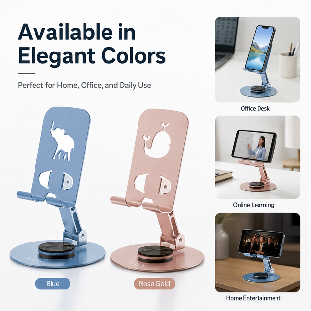 Pastel Matte Metal Portable Foldable Desk Mount Phone Stand Multi-Angle Support Bedroom Use Compatible for for for
