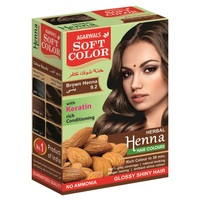 Warna rambut Henna Herbal organik, untuk rambut coklat Keratin dimasukkan untuk cakupan rambut abu-abu & penguat akar