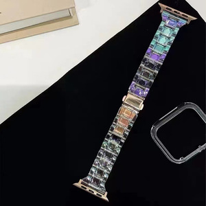 <span class=keywords><strong>Correa</strong></span> de reloj <span class=keywords><strong>transparente</strong></span> con láser para <span class=keywords><strong>Apple</strong></span> <span class=keywords><strong>Watch</strong></span>, <span class=keywords><strong>correa</strong></span> de reloj de resina colorida galvanizada de alta calidad para Iwatch 9/8/7 - Product Image 1
