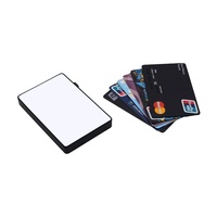 Porte-cartes de crédit et support de téléphone portable en plastique noir, vierges pour sublimation moderne, personnalisables DIY, impression par sublimation 2D double face