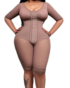 Stage 2 Knee Length Full Body Shaper Fajase Para Mujer Trainer Waist Big Buttock Colombian Girdle Shapewear <strong>Bodysuit</strong> with Sleeve - Product Image 1