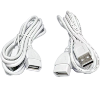 Câble d'extension USB 2.0 Type A mâle vers femelle blanc personnalisé en usine, 0,5 m, 1 m, 2 m, 3 m pour ordinateur