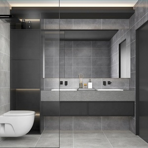 Azulejo de pared <span class=keywords><strong>Vintage</strong></span> para baño, azulejos antideslizantes de 300x600mm, Gris Cemento - Product Image 4