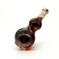 Bouteilles en verre de forme pentagramme au design unique, capacité personnalisable, surface mate/givrée avec bouchon pour jus, boissons et thé au lait