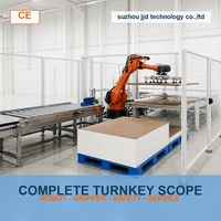 Cellule robotisée clé en main pour panneaux de bois BORUNTE, bras robotisé 6 axes, charge utile 20 kg, répétabilité 0,05 mm, pince à aspiration sous vide pour palettisation