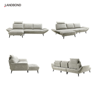 Canapé d'angle en tissu moderne à poignée réglable, 3 places, pour salon, appartement, hôtel, style classique et luxueux