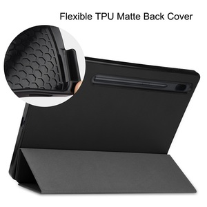 Funda Triple con Función Auto Sleep y Soporte para <span class=keywords><strong>S</strong></span> <span class=keywords><strong>Pen</strong></span> para Tablet Samsung <span class=keywords><strong>Galaxy</strong></span> <span class=keywords><strong>Tab</strong></span> S8 <span class=keywords><strong>Plus</strong></span>, <span class=keywords><strong>S7</strong></span> <span class=keywords><strong>Plus</strong></span>, <span class=keywords><strong>S7</strong></span> FE de 12.4 Pulgadas - Product Image 4