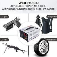 Compresseur d'air PCP TUXING amélioré CE 300 bars 4500 psi 30 MPa avec refroidissement par ventilateur pour la plongée sous-marine, le paintball, la chasse, 220 V 12 V CC