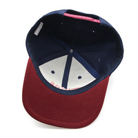 Gorra HOULIN de Fábrica de Gorras, con Letra Personalizada, Bordado Plano, Color Azul y Rojo, Ajustable, Moderna, para Cabezas Grandes, Estilo Hip-Hop, 100% Acrílica