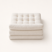 Modernes Weißes Einzelsofa Einzelnes Faulbett-Sofa Klappbares Komprimiertes Schlafsofa für Wohnzimmer