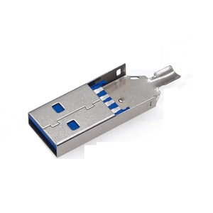 Conector USB 3.0 Tipo-A Macho para Montaje en Cable, Aislante Azul, Ensamblaje de 3 Piezas, Compatible con Cables de Diámetro Exterior de 6.0 mm - Product Image 4