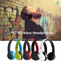 Headphone Lipat Nirkabel P47 HiFi Stereo Bass Dalam Headset Bluetooth Over-ear Sport Earphone untuk Musik Ponsel