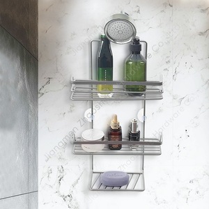 Étagère de douche pour salle de bain à 3 niveaux, fixation par ventouse, sans perçage, étagère de rangement durable - Product Image 3