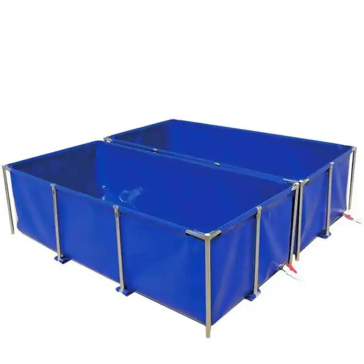 550gsm Length of 4m Width of 4m Height of 0.8m Blue Waterproof Tarpaulin Fish Pond Swimming Pool With Manufacturer Price