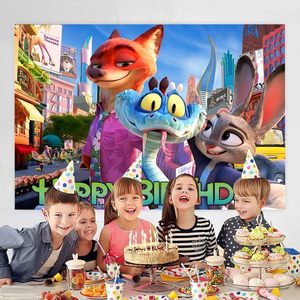 Décorations de fête d'anniversaire <span class=keywords><strong>Dr</strong></span> Seu, thème bleu, bannière Joyeux Anniversaire, décorations de chat, toile de <span class=keywords><strong>fond</strong></span>, accessoires de photomaton - Product Image 3