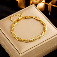 Nabest 6.5mm acier inoxydable serpent chaîne collier Bracelet étanche bijoux 18kGold plaqué torsades chaîne ensembles de bijoux