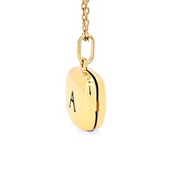 Collar de Oro Amarillo Clásico Hecho a Mano en España con Colgante de Letra, Joyería Fina, Cadena Ajustable, Regalo para Mujer, Fiesta