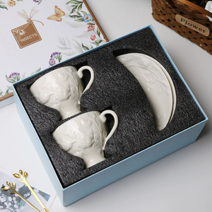 Wholesale European Retro Style Teacups Relief Sculpture Angel Ceramic Coffee <b>Tea</b> Pot <b>Cup</b> Set - Product Image 3