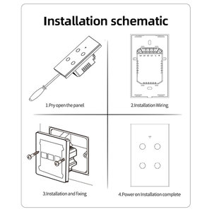 Interruptor Táctil Inteligente Inalámbrico WiFi BLE LEDEAST DS-12B1WN, Sistema de Automatización del Hogar de un Solo Polo para <span class=keywords><strong>Luz</strong></span> de Pared - Product Image 4