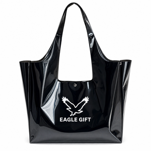 Wholesale Custom Logo PVC <b>Tote</b> Bag Transparent Clear <b>Plastic</b> Medium Size PP Webbing Long Handle Shanghai Made Customized Pattern - Product Image 5