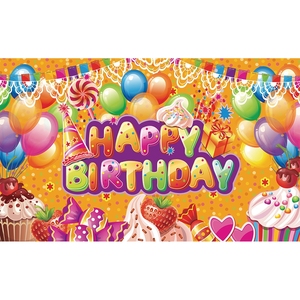 Impression personnalisée arc-en-ciel joyeux anniversaire toile de fond bannière fond tissu Photo accessoires pour outil de décoration de fête - Product Image 3