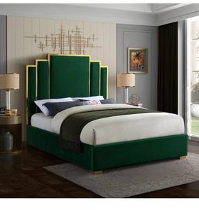 Дизайн с пуговицами 4-х опорный серого цвета с мягкой обивкой из ткани очень широкий высокий Королевский в винтажном стиле; На платформе каркас кровати с выдвижными ящиками - Product Image 3