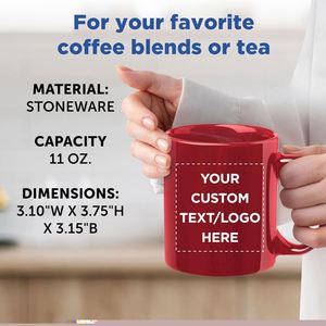 Mug à café sur mesure, mug cylindrique en céramique personnalisable de 11 oz avec logo pour la promotion, cadeaux d'affaires - Product Image 3