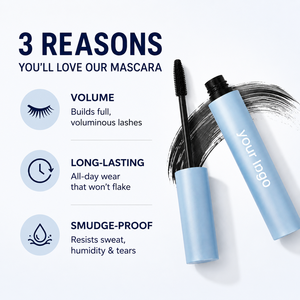 Mascara waterproof longue tenue, épaississant, volumisant, allongeant et fortifiant les cils - Product Image 3