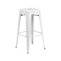 Tabouret de bar industriel en métal noir sans dossier, hauteur comptoir, modèle Toliix, pour café, bar, restaurant