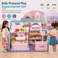 Casa de Juego de Madera Montessori para Interiores, Supermercado con Caja Registradora para Actividades de Aprendizaje Preescolar