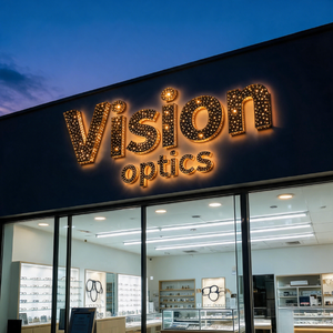 Insegna Luminosa LED 3D Personalizzata con Lettere <span class=keywords><strong>a</strong></span> Stella per Negozio di Ottica - Product Image 1
