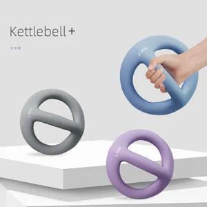새로운 요가 훈련 여자의 둥근 아령 자유로운 무게 다기능 운동 원형 kettlebell 반지 handbells