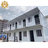 Maison préfabriquée de luxe moderne à deux étages de haute qualité, conteneur habitable, bureau ou hôtel en kit, vente en gros