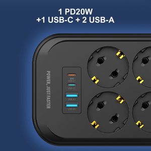 Regleta de Enchufes Ldnio con Panel USB, Carga Rápida, Múltiples Ranuras, Estándar Americano y Británico - Product Image 3