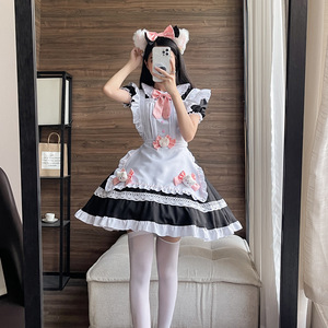 Cat Doll Maid Outfit Black Polyester Women Cosplay Costume Anime Role Play Summer 2022 - Product Image 2