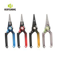 Pince de pêche KLIFISHING disponible en 4 couleurs, idéale pour la pêche en eau douce et salée, en aluminium 6061, verrouillable avec étui.