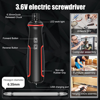 Ensemble de tournevis électriques avec lumière LED, batterie rechargeable, sans fil, couple maximal de 5 Nm, moteur sans balais, 3,7 V, 280 tr/min, usage domestique