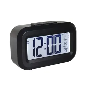 홈 침실 거실 데스크탑 대형 LCD 화면 디지털 전자 달력 작은 스마트 알람 시계