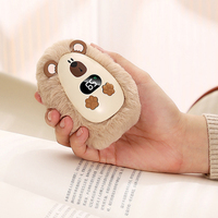 Chauffe-mains portables électriques à affichage numérique, design animal en peluche, rechargeables par USB, chauffage double face – Cadeau d'hiver 2027