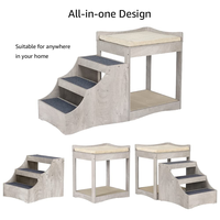 Etagen bett für Haustiere mit abnehmbarer Treppe, mehrstufiges Bett für Hunde und Katzen, Fenster barsch mit Kissen und Kratz kissen für den Innenbereich