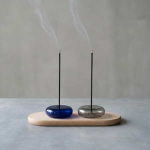 Suporte de Incenso de Vidro Moderno Minimalista com Bandeja de Madeira para Aromaterapia em Casa - Product Image 4
