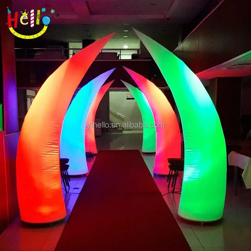Arco de iluminação inflável de led, balão de luz marfim para decoração de casamento ou festa, natal, inflável
