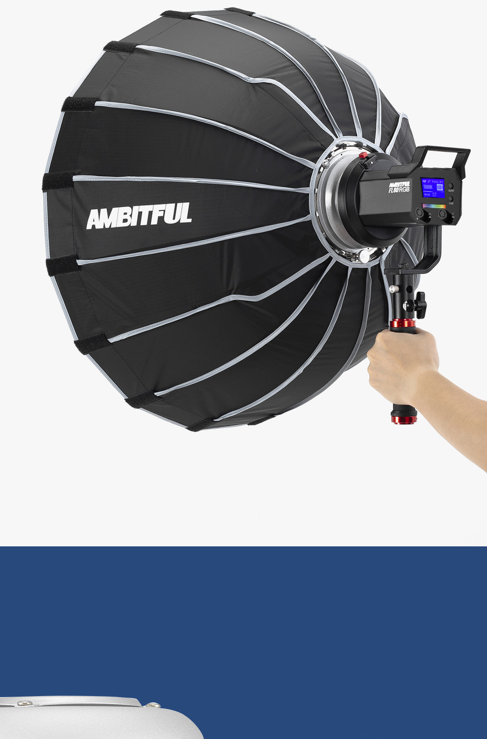 AMBITFUL FL80 RGB LED Video Light 80W 5600K Outdoor Photography Daylight Lighting Adjust Brightness Bowens Mount Support APP