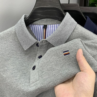 Polo en coton brodé, col rabattu, haut décontracté pour homme, vente en gros