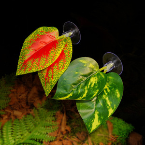 ใบไม้ประดิษฐ์หลากหลายชนิดสำหรับตกแต่งสวน พร้อมจุกดูดสุญญากาศสำหรับให้อาหารสัตว์เลื้อยคลาน เช่น จิ้งจก คาเมเลี่ยน และงู - Product Image 4