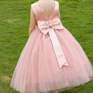 Satin Tulle Princess Gown for <strong>Girls</strong> Enchanting 3D <strong>Formal</strong> Wedding Party <strong>Dress</strong> for Birthday Celebrations Special Children - Product Image 3