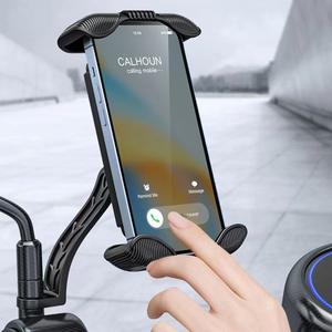 Support de téléphone pour vélo transfrontalier, fixation sur guidon, en matériau ABS, pour la conduite, avec conception anti-vibrations - Product Image 2