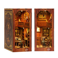 Cabane de bricolage personnalisée OEM Puzzle tridimensionnel en bois 3D Support de livre Assemblé à la main Conception de cabane créative Ensembles en plastique inclus