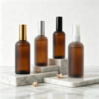 Flacon compte-gouttes rond en verre brun transparent de 150 ml avec bouchon en plastique pour sérum de soin de la peau et huiles essentielles, étiquettes personnalisables