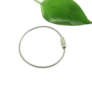 Llavero de Alambre de Acero Inoxidable con Anillo de Cierre de Rosca Plateado Personalizado EWANG - Product Image 1